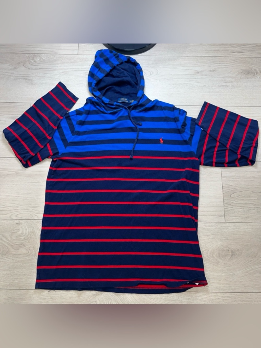 Polo Ralph Lauren Striped Hooded Tee - Navy, Royal Blue & Red Men’s size large